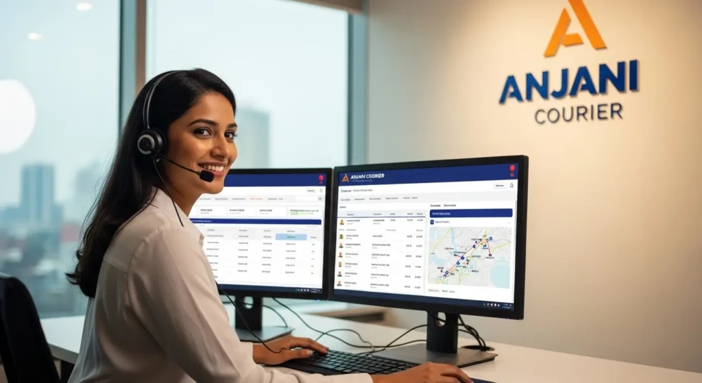 Anjani Courier customer care representative assisting customers with shipment tracking and delivery inquiries