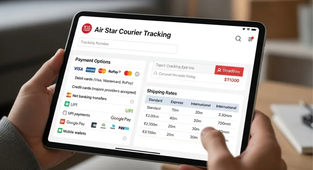 Payment Options and Shipping Rates