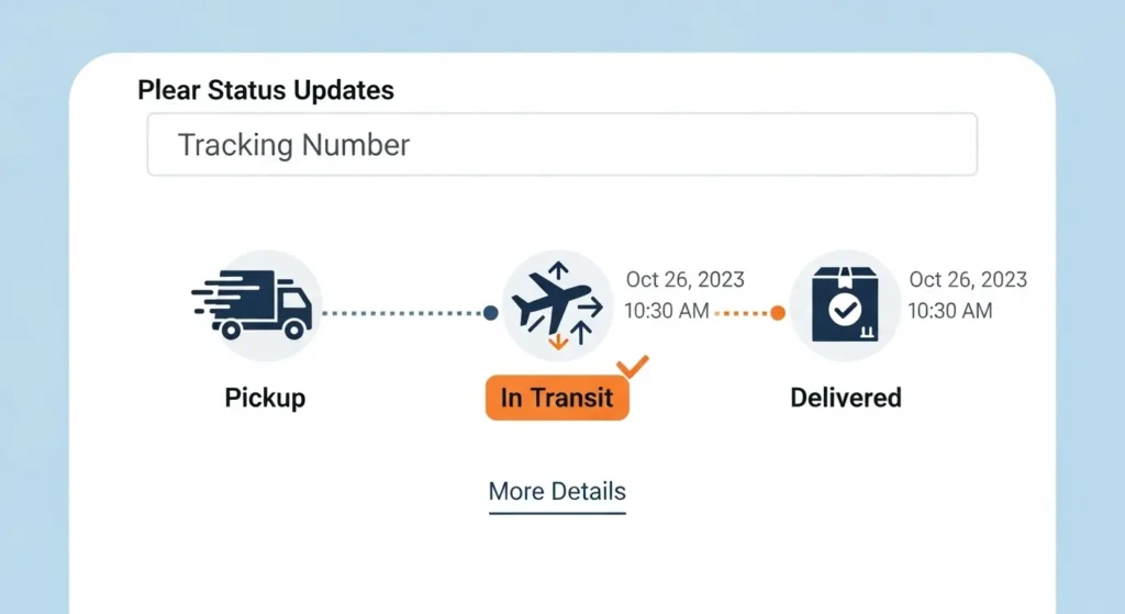Step-by-step visual guide showing how to track Anjani Courier shipments using tracking number on mobile device